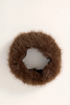 Fluffy Faux Fur Headband Brown