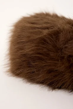 Fluffy Faux Fur Headband Brown