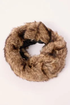Fluffy Faux Fur Headband Brown