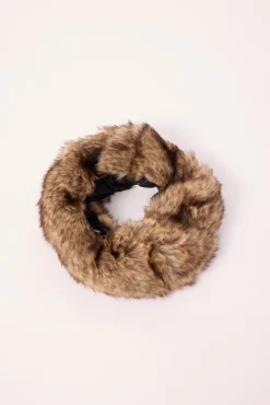 Fluffy Faux Fur Headband Brown