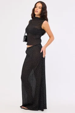 Ford Maxi Skirt Onyx Polka