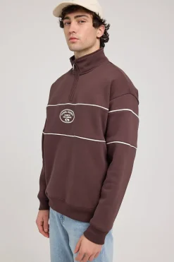 Form Quarter Zip Sweater Dark Brown
