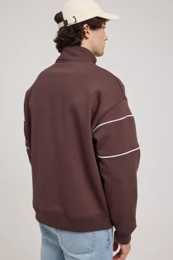 Form Quarter Zip Sweater Dark Brown