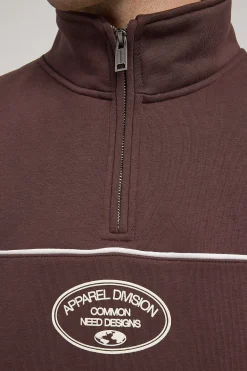 Form Quarter Zip Sweater Dark Brown