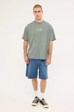 Fortune Favors Embro Box Fit Oversize Tee Scrubs Green