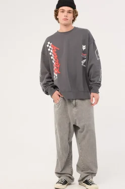 Fox Honda Oversized Fleece Crew Dark Shadow