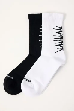 Fracture Socks 2 Pack Black/White