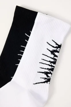 Fracture Socks 2 Pack Black/White