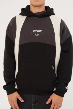 Framed Panel Hood Sweat Black/Oyster