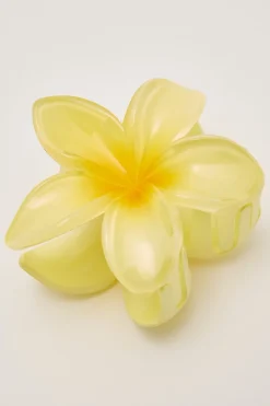 Frangipani Flower Hair Claw Clip Lemon