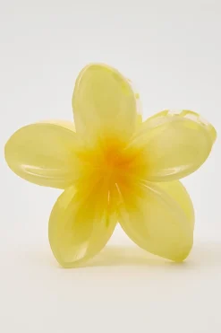Frangipani Flower Hair Claw Clip Lemon