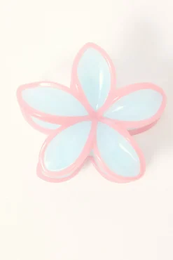 Frangipani Flower Hair Claw Clip Blue
