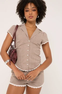 Frankie Bloomer Short Brown Print