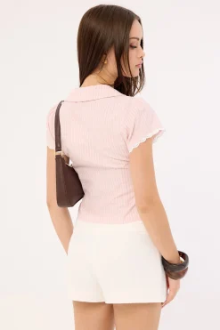 Frankie Cap Sleeve Blouse Pink
