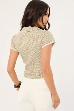 Frankie Cap Sleeve Blouse Olive