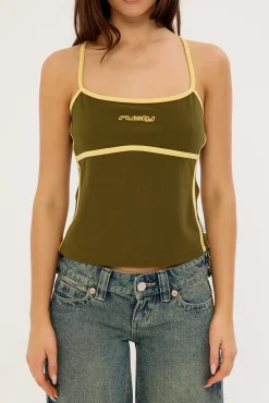 Freo King Fitted Top Khaki/Pale Banana