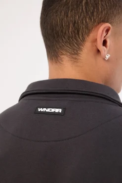 Frequency Panel 1/4 Zip Sweat Faded Black
