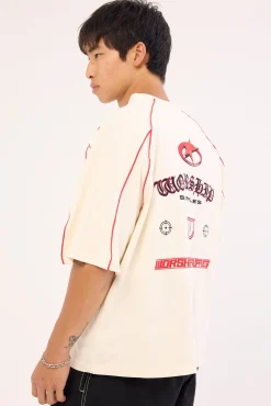 Frequency Panel Oversize Cropped Raglan Tee Zine