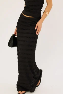 Frilly Astra Maxi Skirt Black