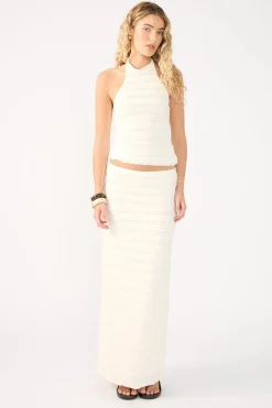 Frilly Astra Maxi Skirt Cream