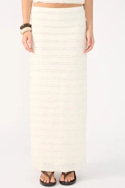 Frilly Astra Maxi Skirt Cream