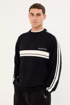 Frost Lines Knitted Crew Black