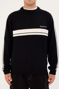 Frost Lines Knitted Crew Black