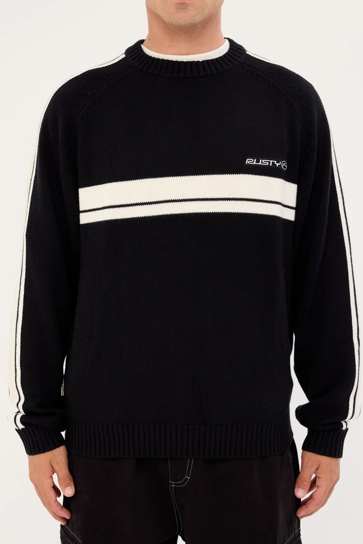 Frost Lines Knitted Crew Black