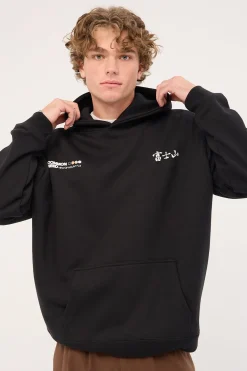 Fuji Boxy Hoodie Black