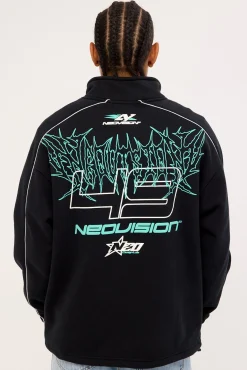 Fumes Elastic Quarter Zip Crew Black
