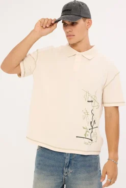 Funkshen Cropped Polo Shirt Cream