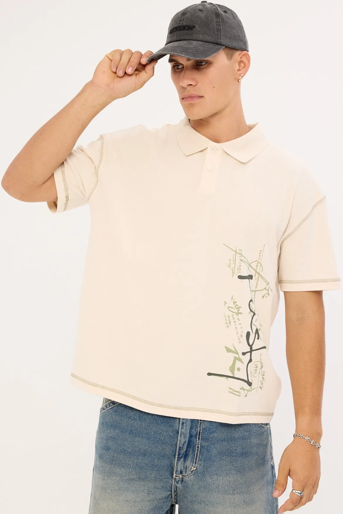 Funkshen Cropped Polo Shirt Cream