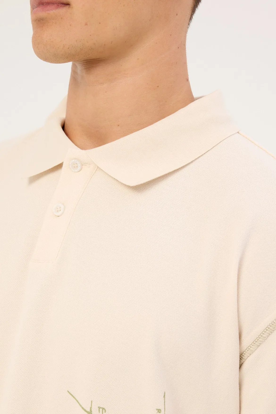 Funkshen Cropped Polo Shirt Cream