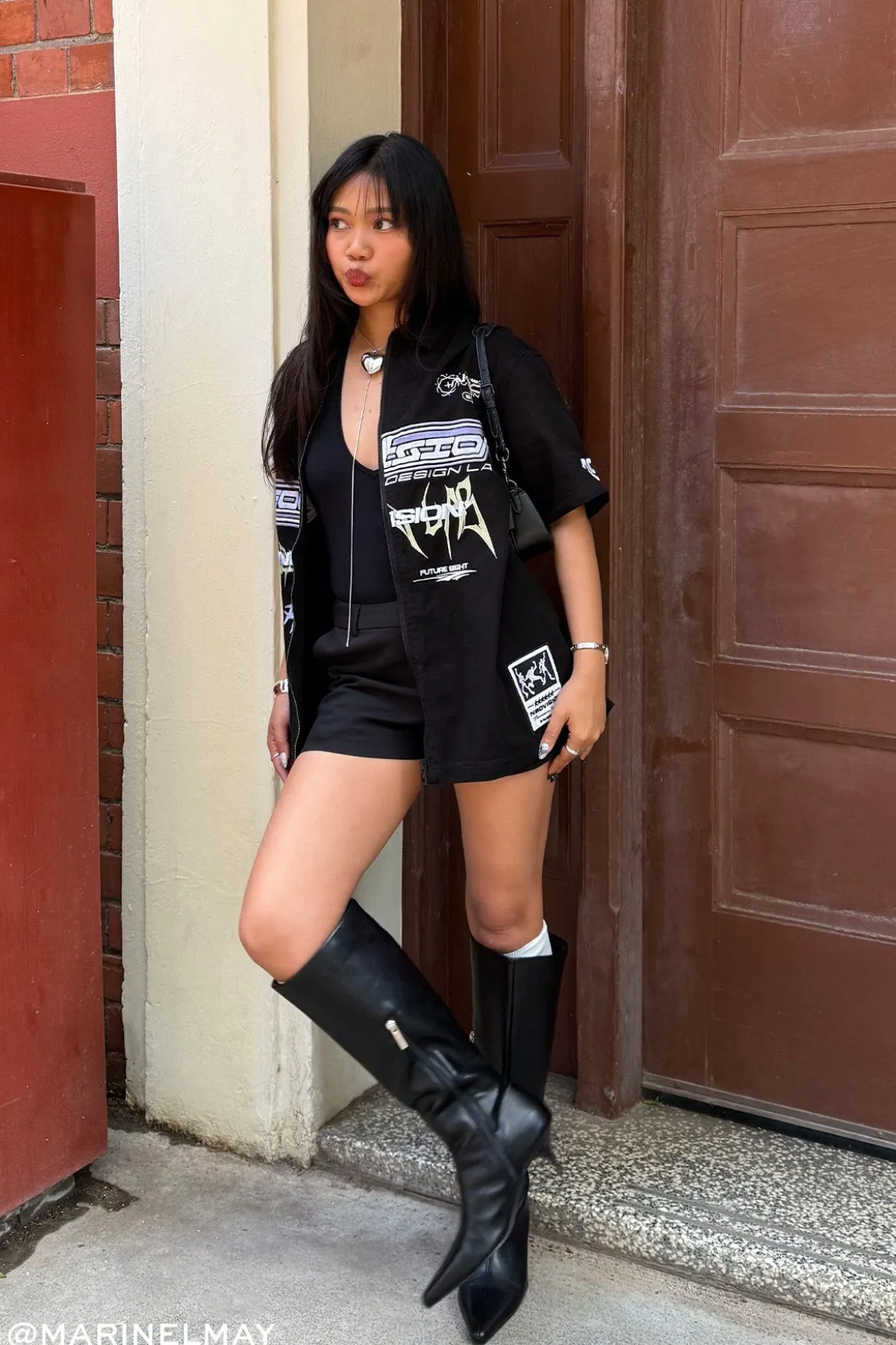 Fury Oversize Zip Through Shirt Black