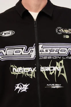 Fury Oversize Zip Through Shirt Black