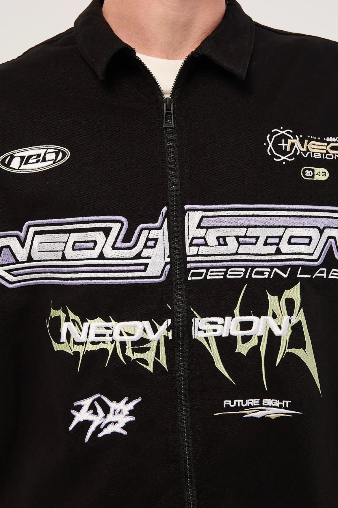 Fury Oversize Zip Through Shirt Black