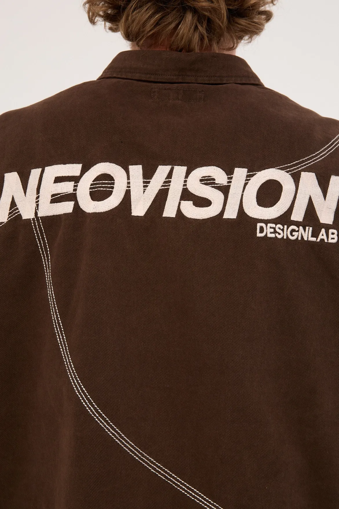Fused Oversize Shirt Washed Brown