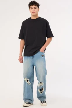 Future Behemoth Super Baggy Ripped Jean Faded Blue