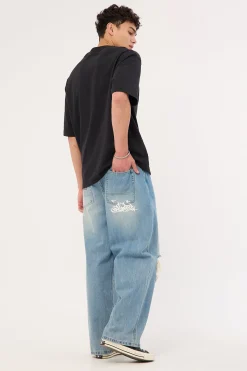 Future Behemoth Super Baggy Ripped Jean Faded Blue