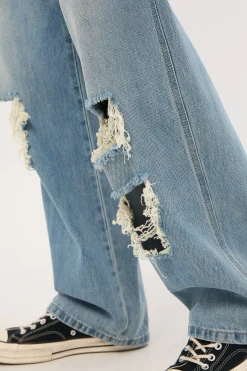 Future Behemoth Super Baggy Ripped Jean Faded Blue