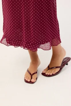 Gabriella Midi Dress Basic Polka Flock Berry