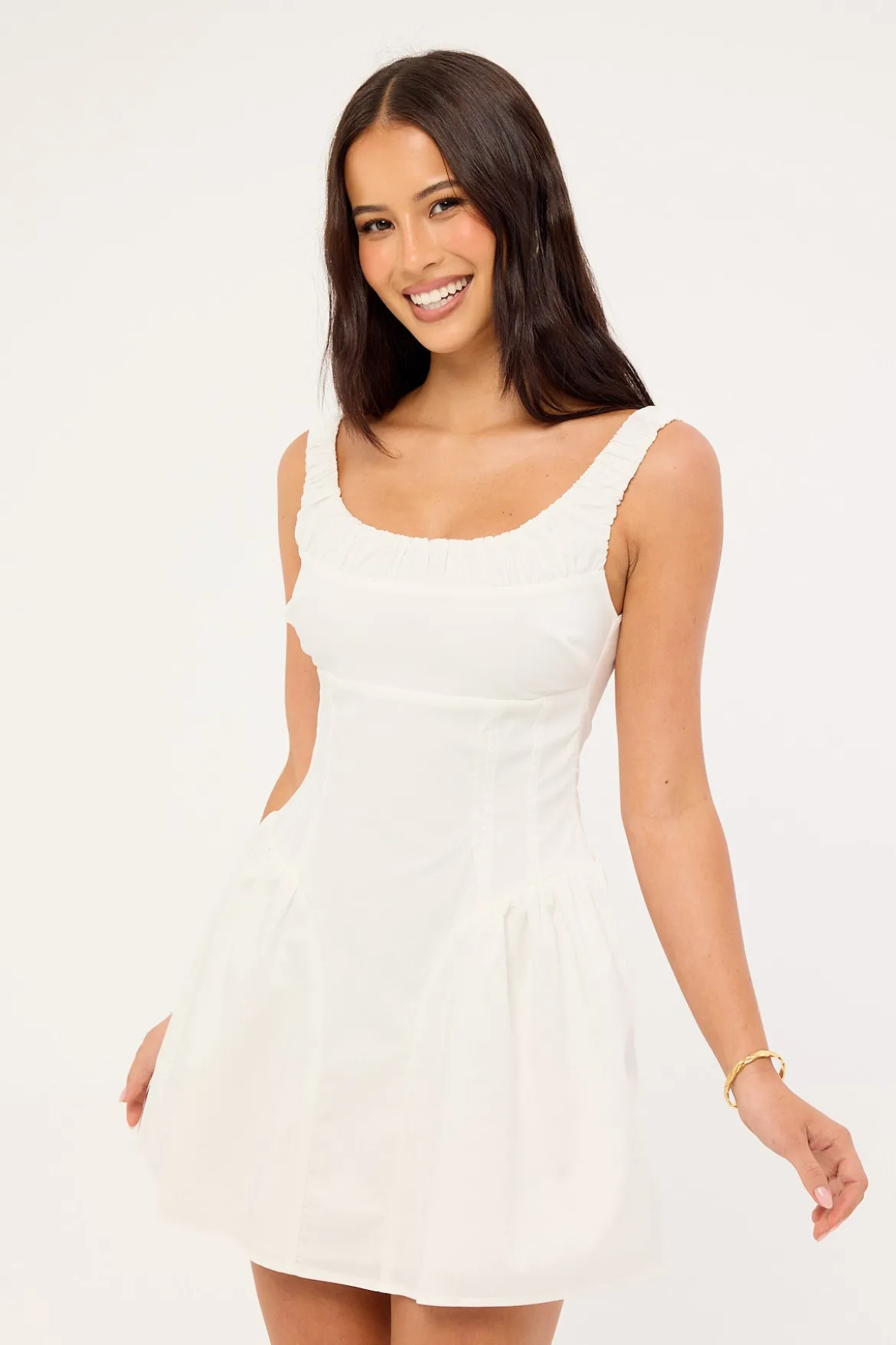 Gabrielle Corset Mini Dress White