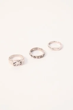 Galaxy Rings 3 Pack Brushed Silver