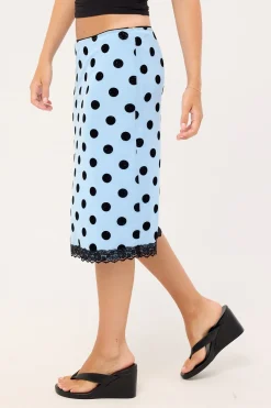 Gamila Midi Skirt Polka Spce Blue Black