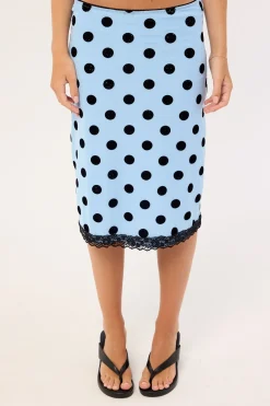 Gamila Midi Skirt Polka Spce Blue Black