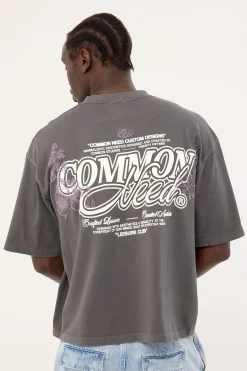 Garden Cropped Heavyweight Easy Tee Washed Black