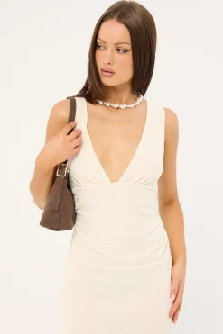 Gerda Maxi Dress Floral Flock Cream