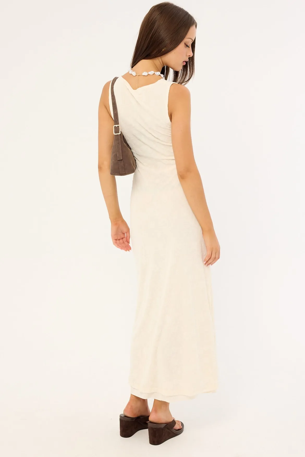 Gerda Maxi Dress Floral Flock Cream