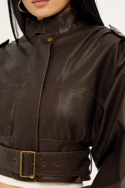 Gigi Leather Jacket Chocolate