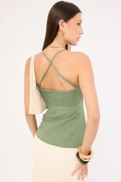 Ginny Fold Down Top Green